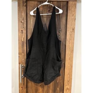 We The Free Free People High Roller Short Denim Overalls XL